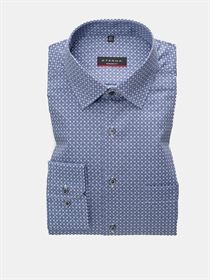 Eterna blå og grå print twill skjorte. Modern Fit 3425 18 X19P